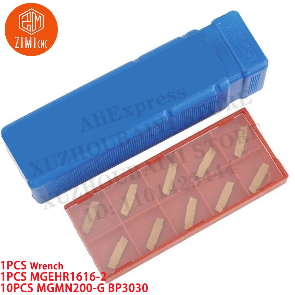 1 قطعة MGEHR1616-2 مخرطة الحز تحول حامل أداة + 10 قطعة MGMN200-G BP3030 إدراجات كربيد معدن سي ان سي ميكانيكي أدوات القطع