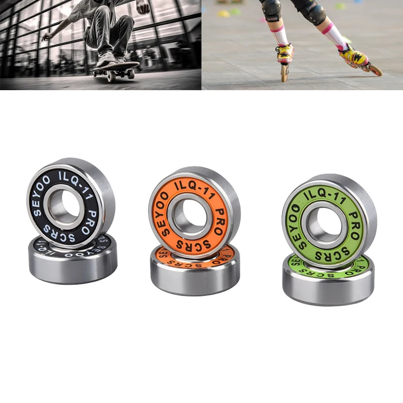 Łożyska 8PC Łożyska szybkobieżne ILQ-11 są odpowiednie do wrotlików na deskorolce i łyżwach na lodzie o niskim poziomie hałasu