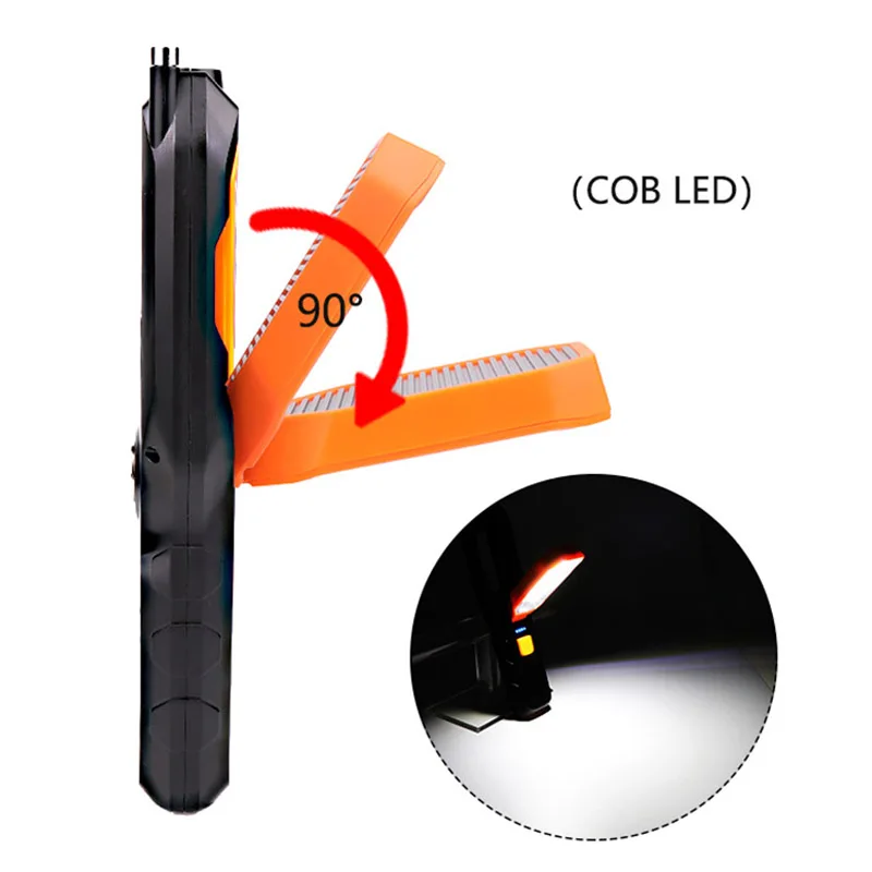 Linterna LED COB ZK20, luz de trabajo recargable por USB, lámpara magnética Flexible, luz de emergencia, linterna