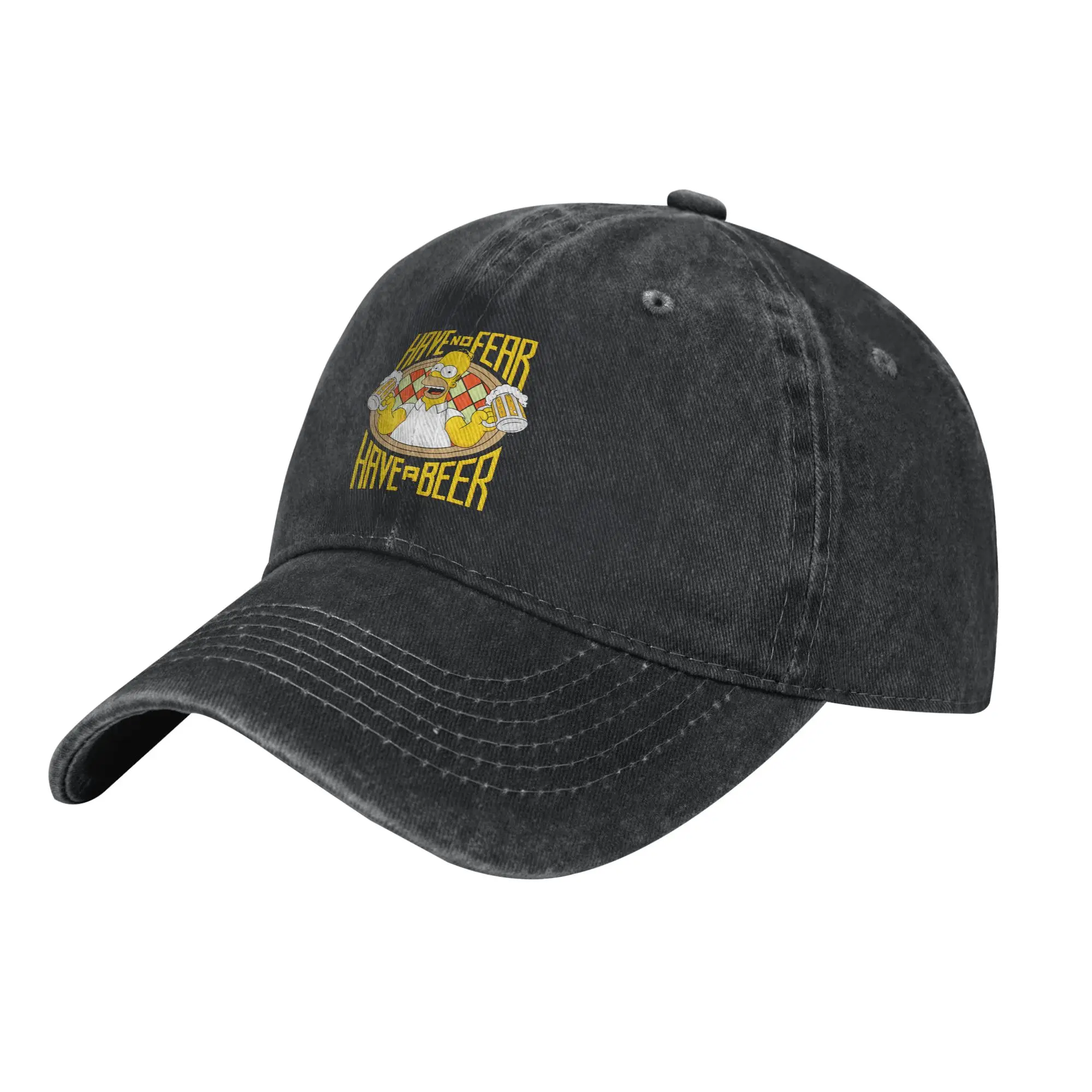 The Simpson Homer Beer Fear Chill-Out Weekend Brewmaster Baseball Caps for Men Women Distressed Denim Washed Headwear Fit Hats