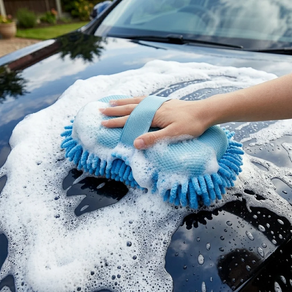 Microfiber Car Washer Sponge Cleaning Car Care Detailing Brushes Washing Towel Auto Gloves Styling Accessories