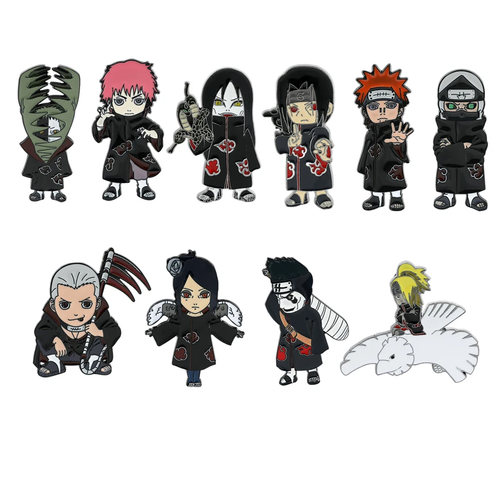 

10 шт., креативная брошь в стиле аниме, красивая эмалированная булавка Акацуки, металлический значок, ювелирные изделия, одежда, аксессуары для рюкзака, подарок для друзей