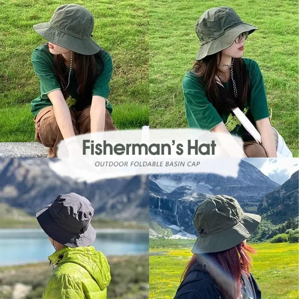 Summer Waterproof Bucket Hat Storage Bag Portable Fishing Cap Quick-drying Sun Protection Sun Hat Camping Hiking