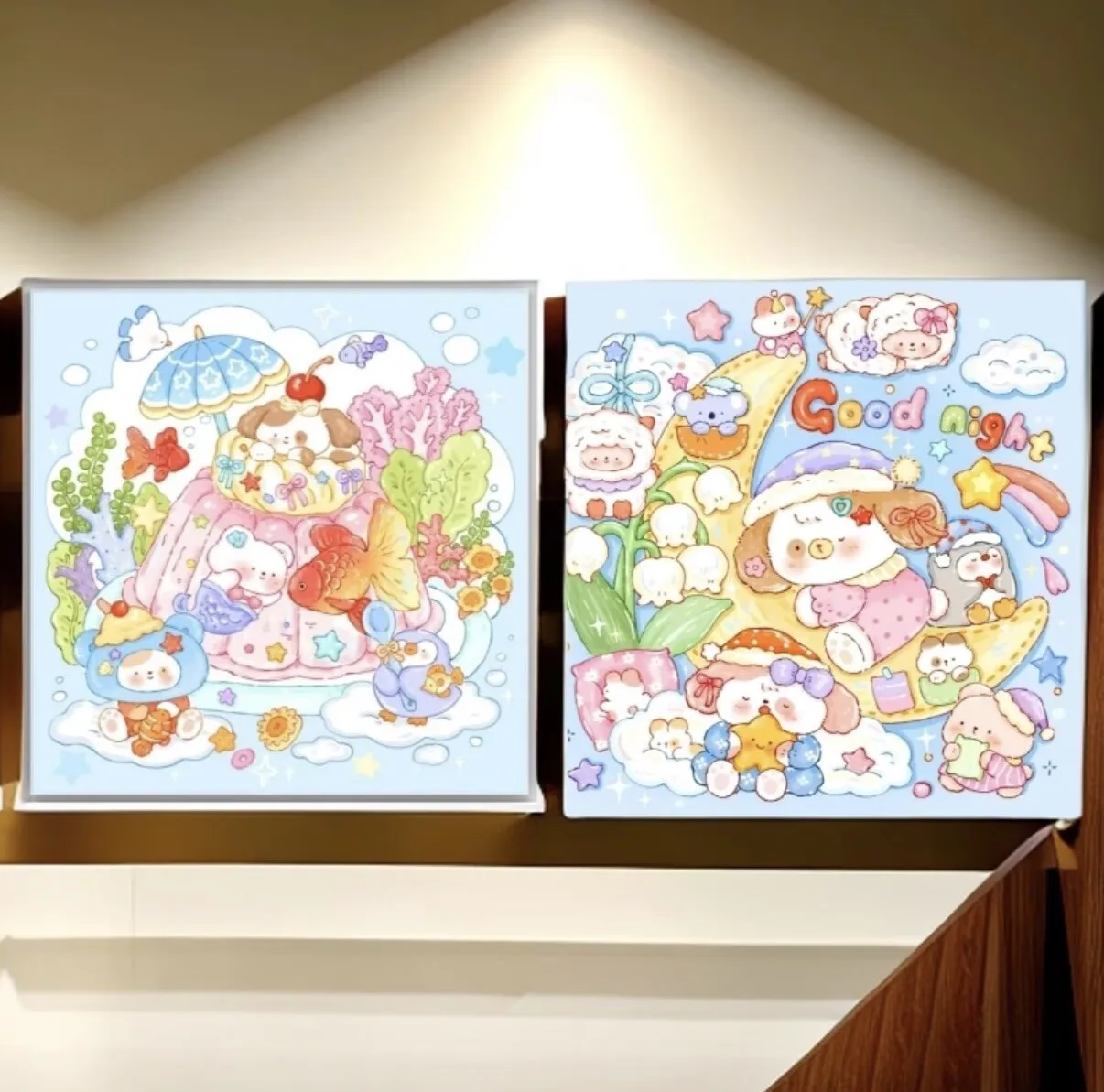 

Набор для вышивания крестиком 9ct 75x75см с мультяшным рисунком, набор для рукоделия, декор для дома, 2 стиля, с иглами