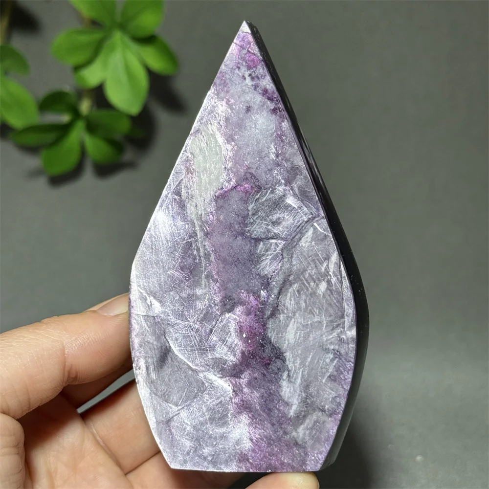 Natural Gemstone Purple Lepidolite Free-Form Torch Home Feng Shui Decorative Gift  Healing Spiritual Meditation Witchcraft