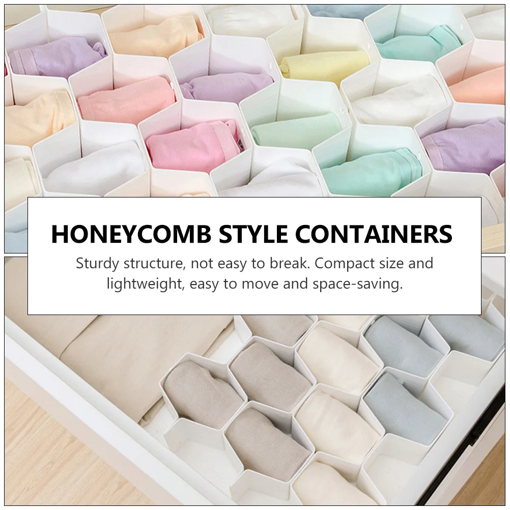 

1Pcs Drawer Organizer Honeycomb Style Storage Box White Practical Container for Stationery Cosmetics Socks Underwear