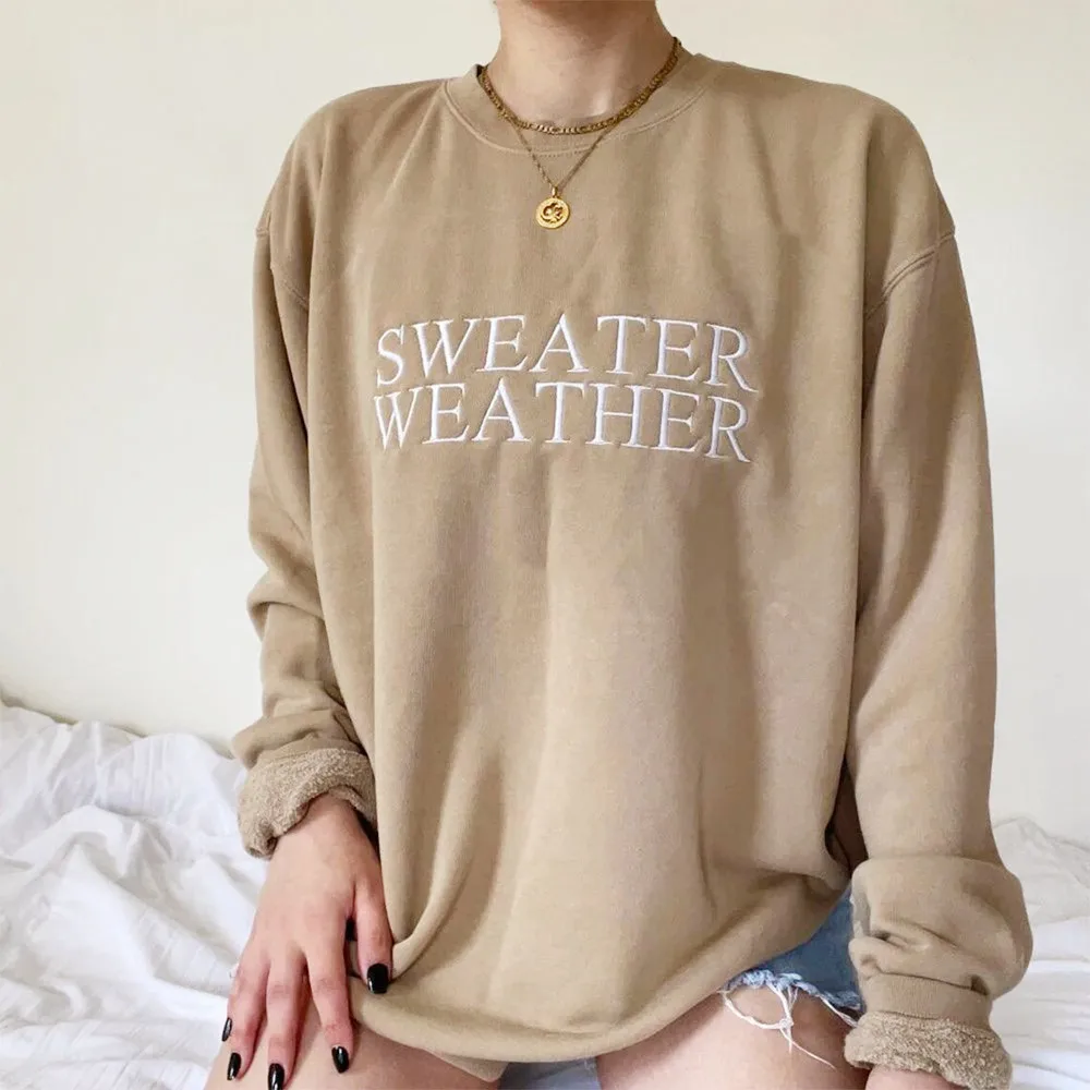 

Свитер с вышивкой букв, женские осенние толстовки с круглым вырезом и длинными рукавами, толстый теплый пуловер, винтажный джемпер цвета хаки