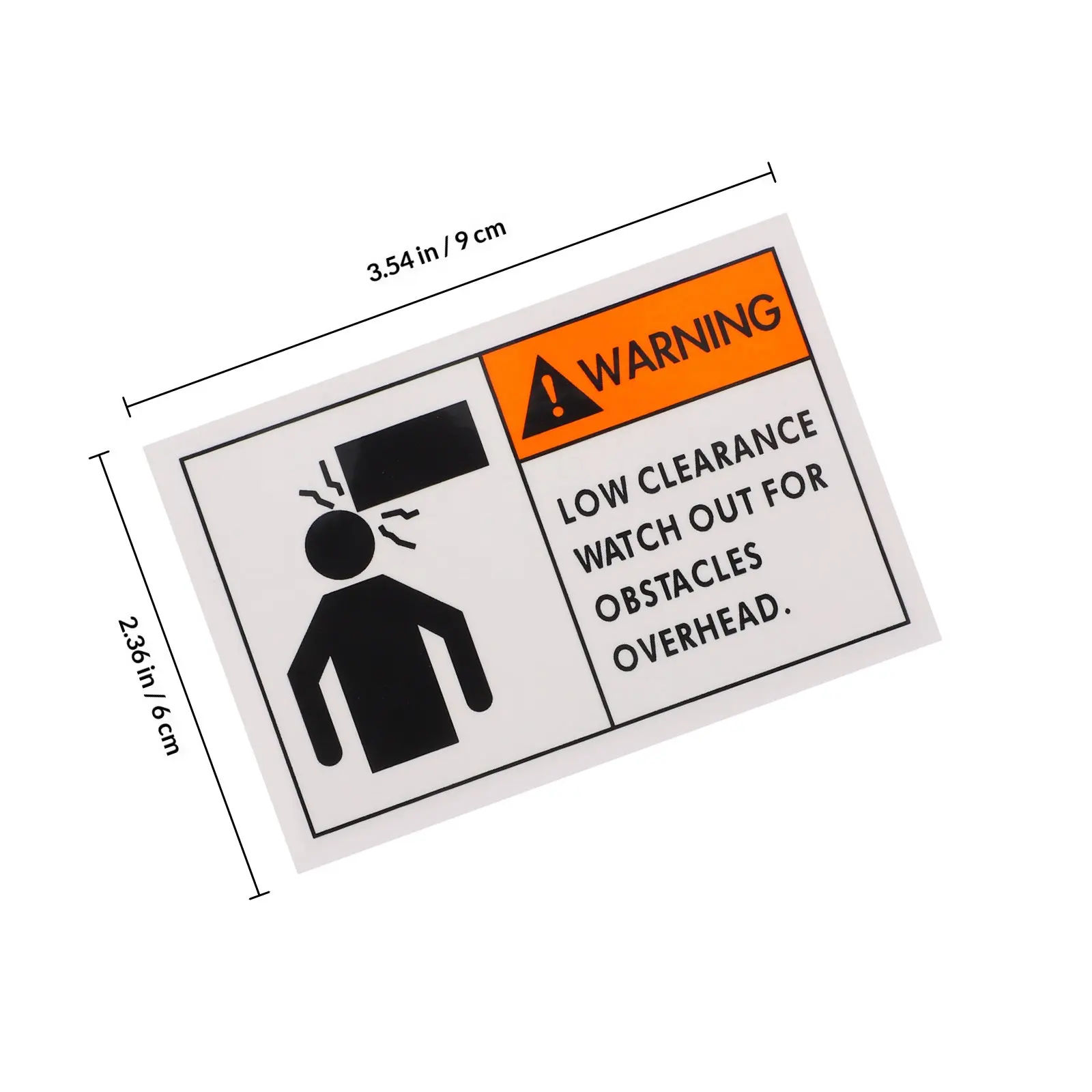 Overhead Caution Warning Sticker Watch Your Head Safety Sign High Visibility Yellow Black Design for Industrial Warehouse and