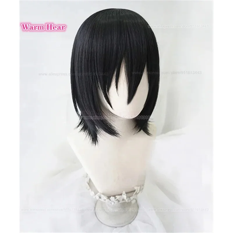 عالية الجودة الاصطناعية أنيمي شعر مستعار تأثيري أسود مقلد فروة الرأس Fyodor D Dostoevsky مقاومة للحرارة خصلات الشعر المستعار ob;8