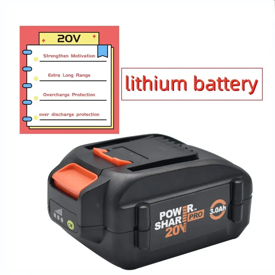 For WORX Brand New Genuine WA3578 - PowerShare 20V 3000mAH Lithium-Ion Large-Capacity Battery