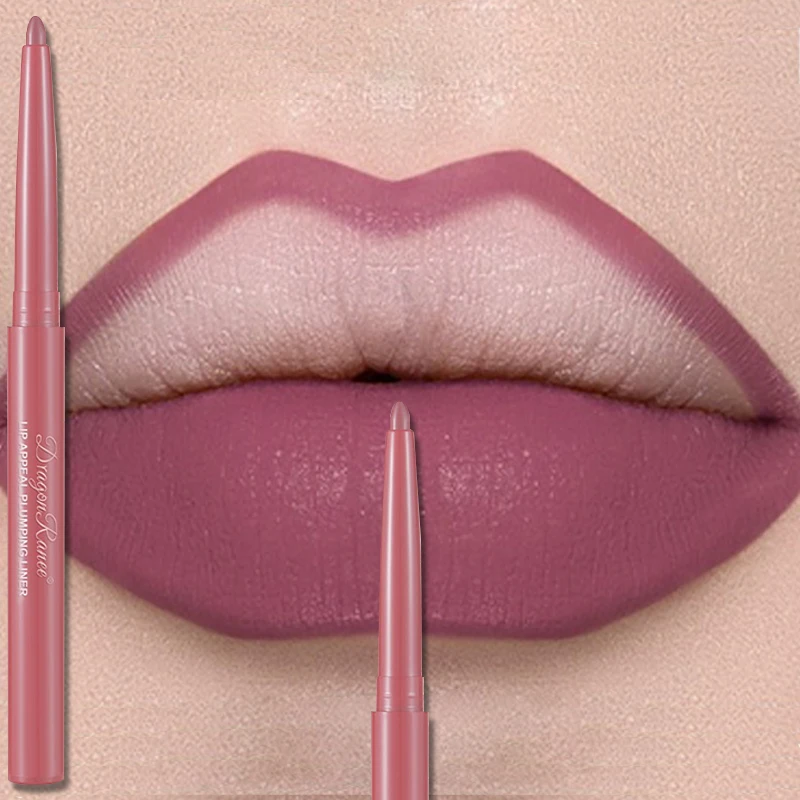 Matte Lip Liner Lipstick Pen Rotating Not Easy To Fade Rose Gold Lipliner Pencil Waterproof Non-Stick Cup Brown Lipliner Makeup