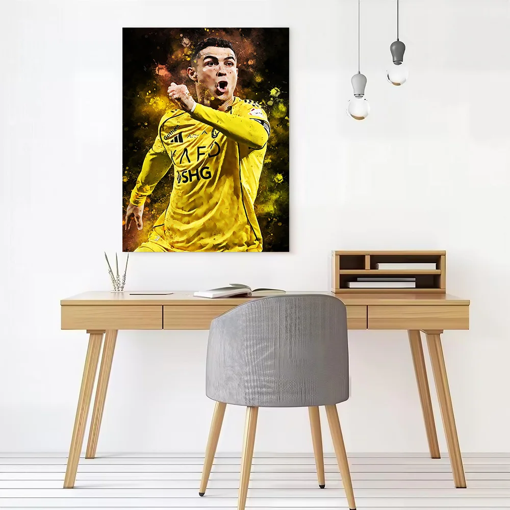 Cristiano Ronaldo Yellow Jersey Canvas Poster Wall Art Customizable High Quality Printed Picture for Decorative Paintings Frames