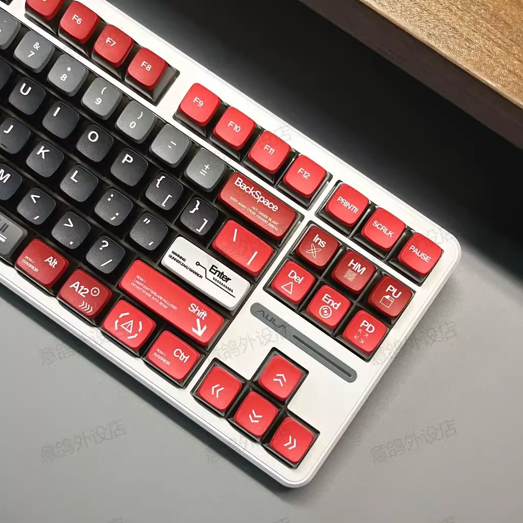 Zaku keycaps 120 teclas material pbt perfil mda transmissão de luz lateral artesanato de sublimação térmica de cinco lados