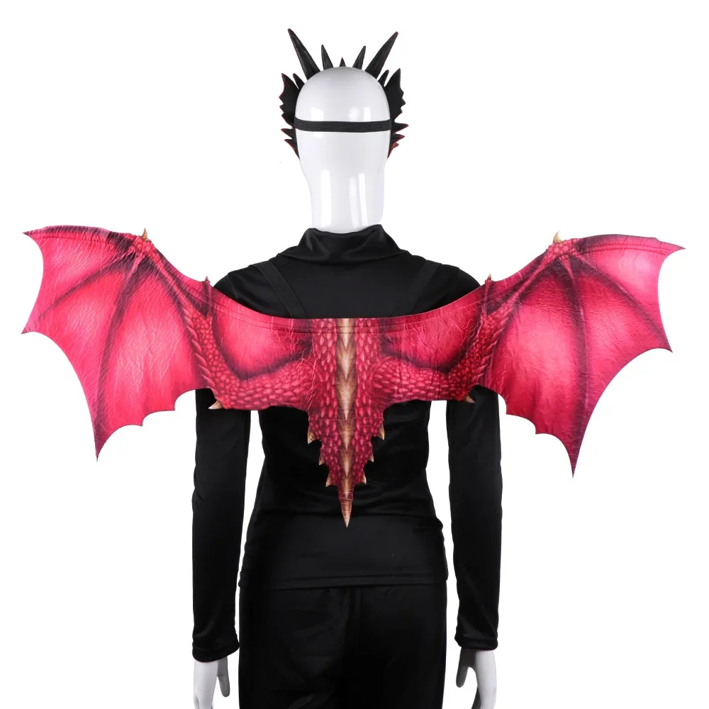 Set di ali di maschera di drago di danza per adulti Set di feste di carnevale accessori per ali di Halloween puntelli