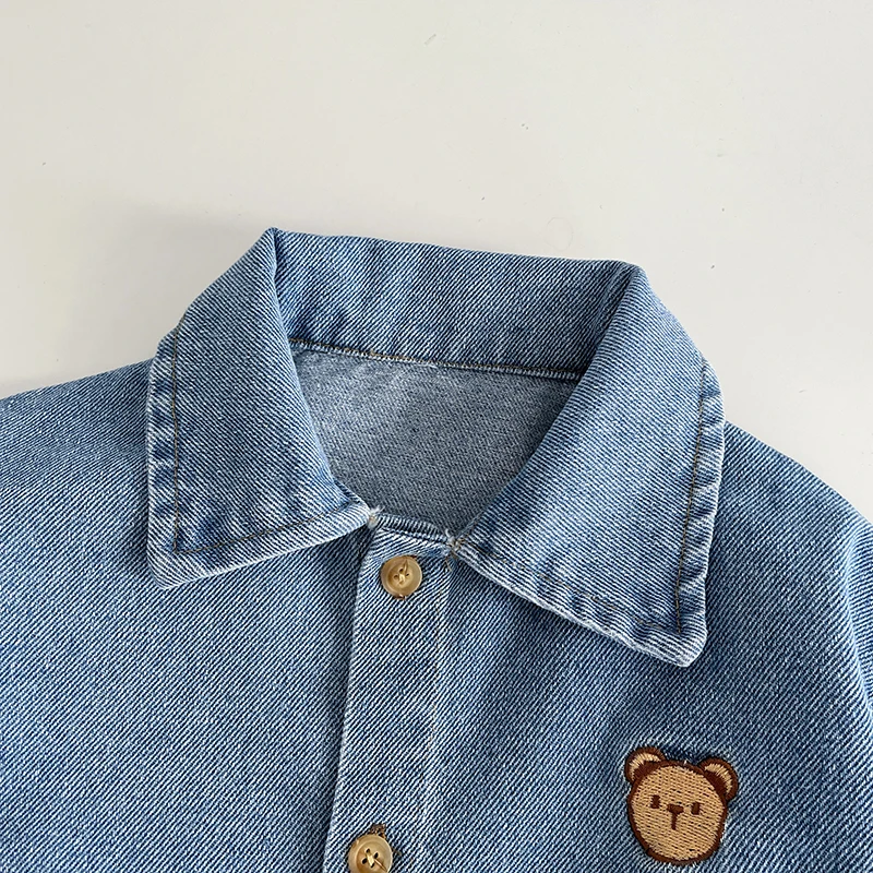 Spring And Autumn Newborn Infant Baby Boys And Girls Cotton Denim Romper Long-sleeved Cute Kids Korean Soft Baby Clothing