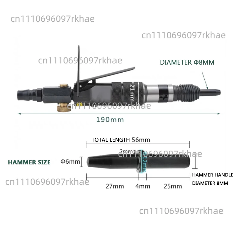 BD-1096 Mini Straight Pneumatic Hammer Industrial Grade Powerful Air Hammer Nest Nail Machine Pneumatic Nest Nailer