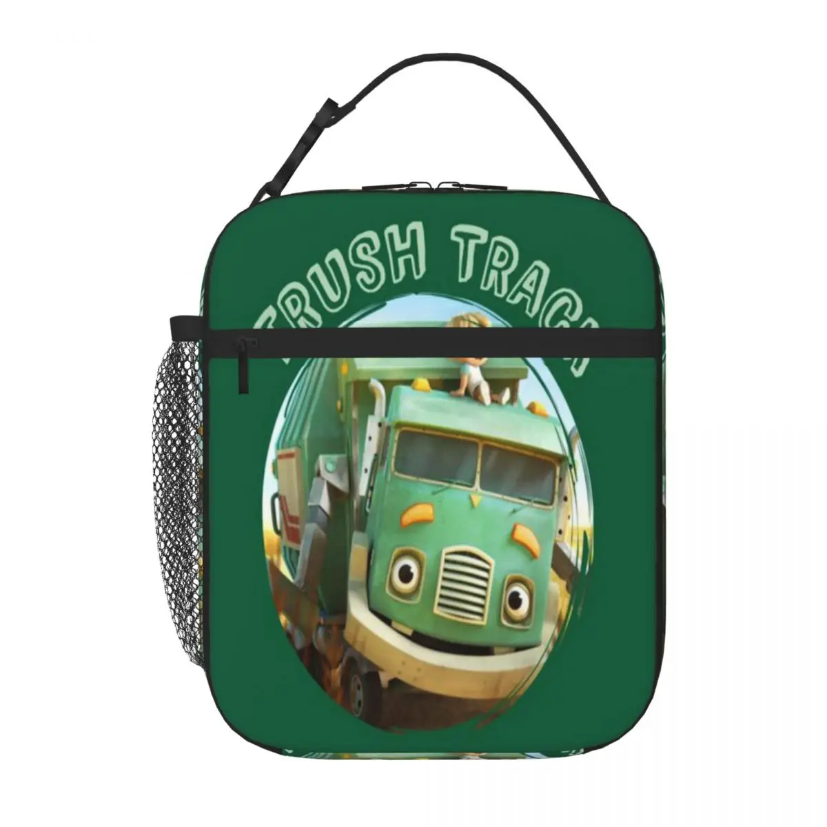 Bestselling Hank And The Trash Truck Kids Cartoon Garbage Track Floral Shoulder Lunch Bag Weekend Getaway Thermal Lunch Bag