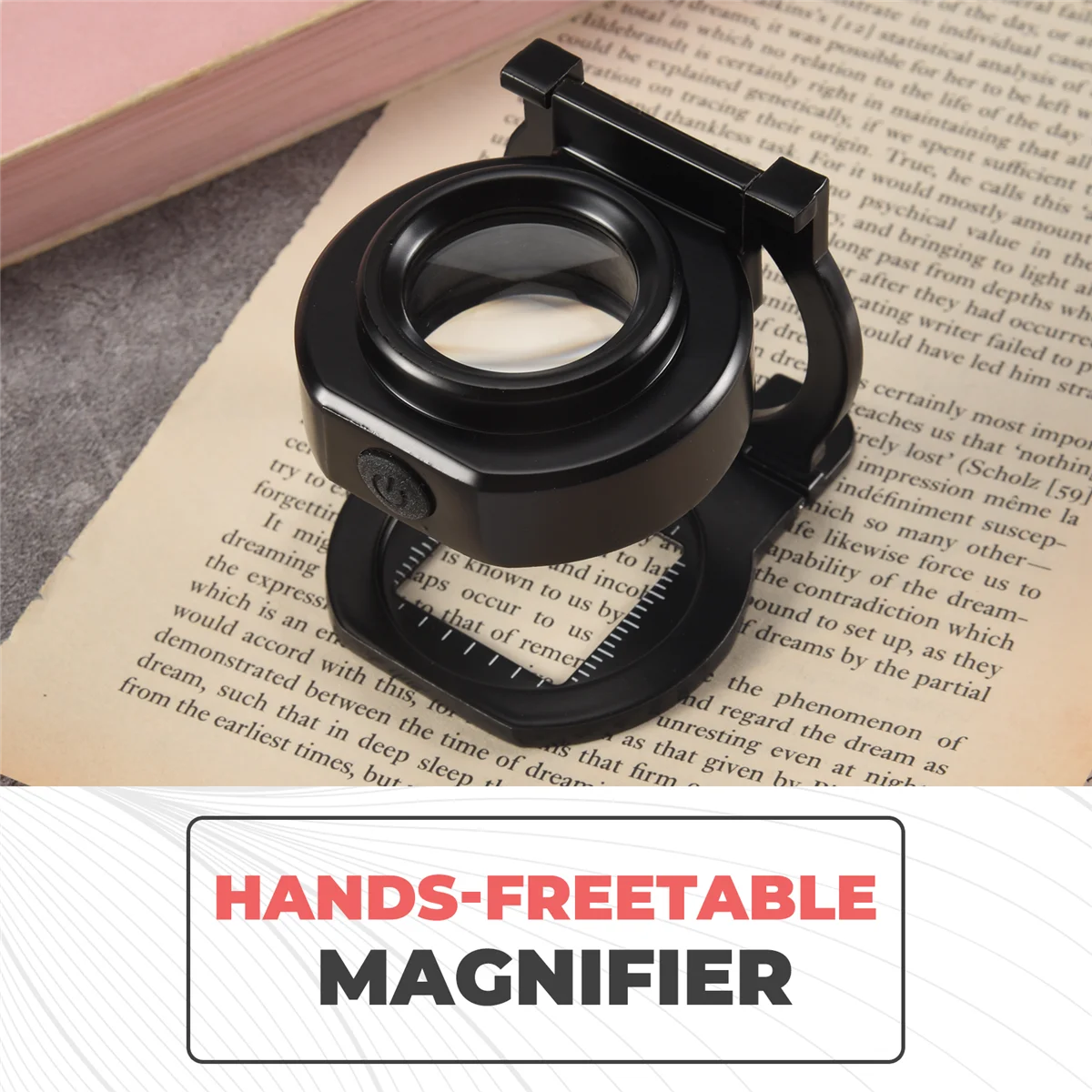 La nuova lente d'ingrandimento 25X con 6 luci, lente d'ingrandimento per cucire con scala di ingrandimento per occhi in metallo portatile da tavolo tre pieghevoli USB
