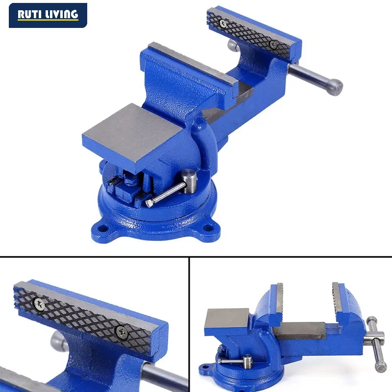 RUTI Multi Purpose Swivel Base Bench Vise  360° Bench Vice Workshop Clamp Engineers 100mm Jaw Workshop Heavy Duty Bench