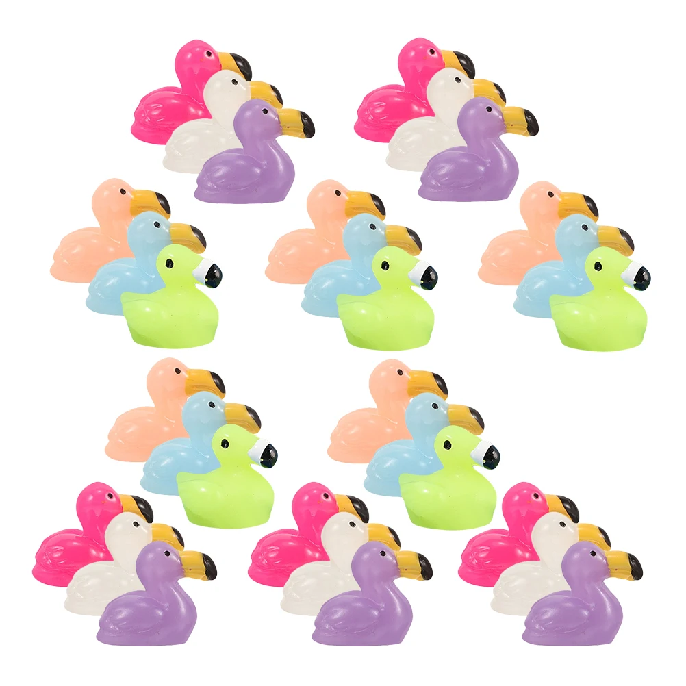 

30pcs Mini Flamingo Decoration Resin Figures Cake Toppers Fairy Garden Lawn Ornaments DIY Crafts Accessories Tiny Animals