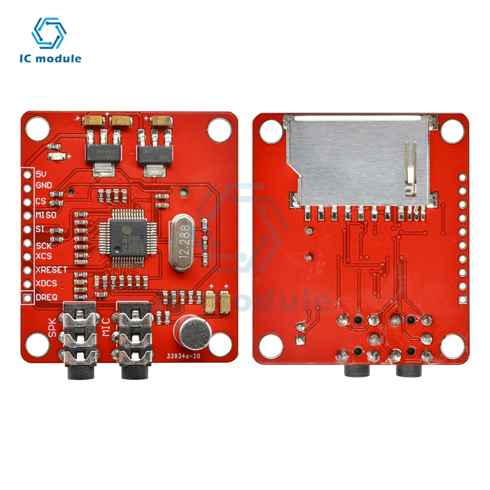 VS1053 MP3 Module With SD Card Slot VS1053B Ogg Real-time Recording for Arduino Stereo Output and Mic Port 5V AMS1117 DIY KIT