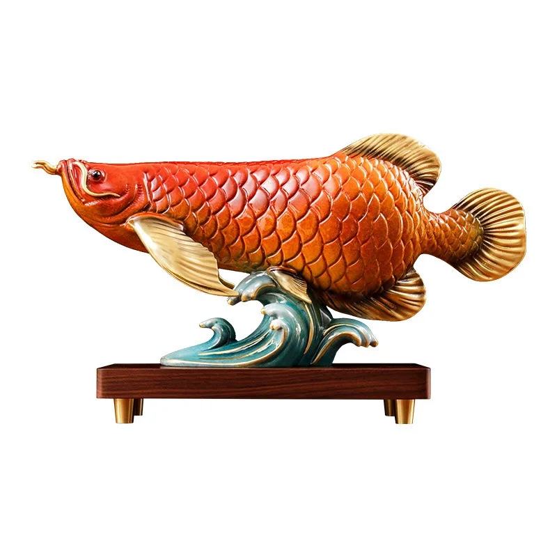 All-copper arowana ornament, office table decoration company opening gift housewarming new home decoration