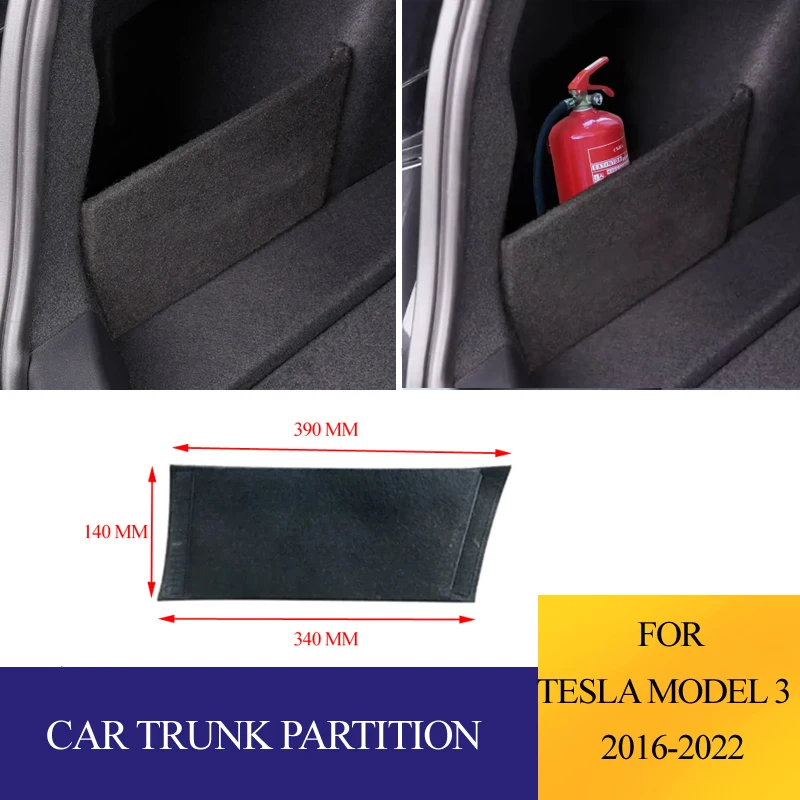 Rear Car Trunk Organizer Side Divider for Tesla Model 3 2016 - 2022 Back Tail Boot Baffle Modified Upgrade Parts Accessories