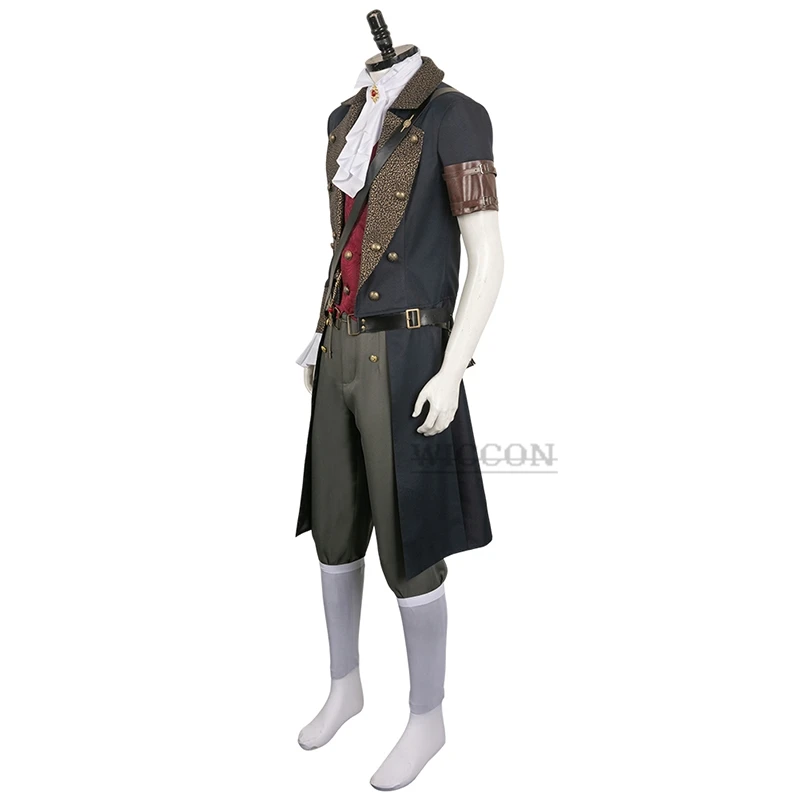 Game Lies Of P cos Fantasia Costume Male Disguise Adult Men Uniform Jacket Pants Role Play Outfit Halloween Carnival Suit wig