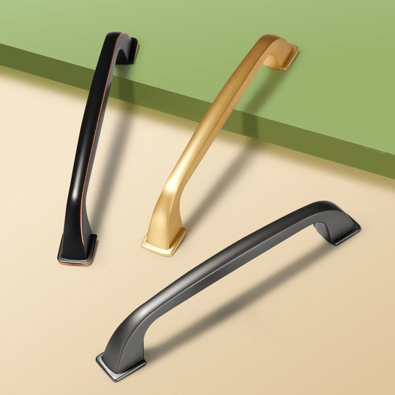 Modern Cabinet Door Handle Solid Zinc Allloy Furniture Handles Rust-Proof & Lightfast Surface Finish Modern Furniture Handle