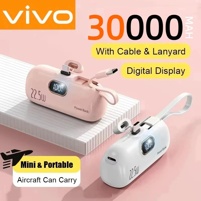 Xiaomi – Mini batterie externe Portable 30000mAh, Capsule, alimentation Mobile, batterie externe d'urgence, chargeur rapide pour iPhone type-c