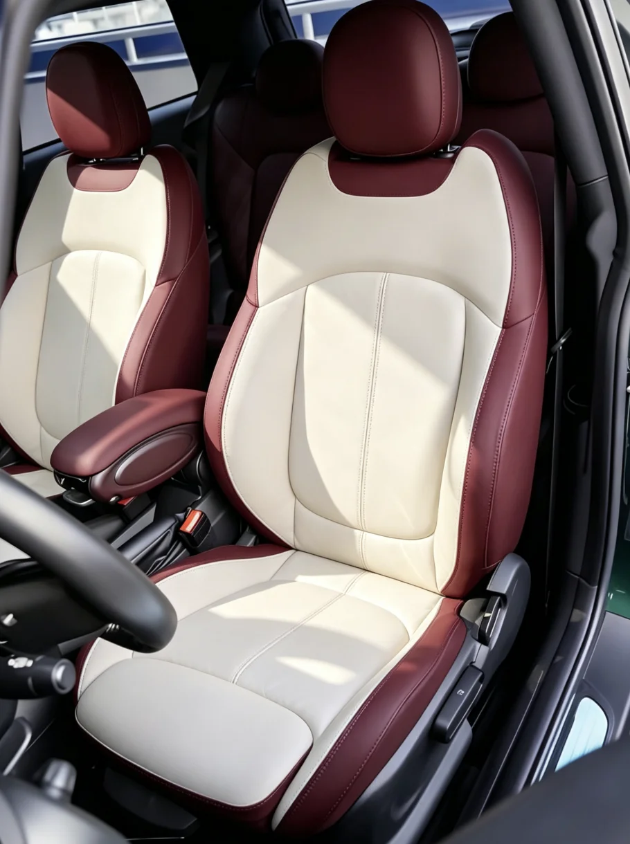 Für Mini Countryman F60 Maßgefertigte Autositzbezüge Luxuriöses Nappaleder 100% Passgenau Innenraumzubehör 360 ° Vollständige Abdeckung – Detail 10