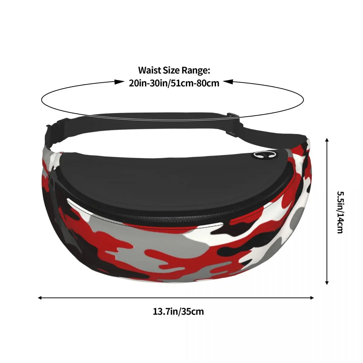 Op Maat Gemaakte Rode Camo Fanny Pack Voor Vrouwen Mode Leger Militaire Camouflage Crossbody Heuptas Reizen Wandelen Telefoon Geld Zakje