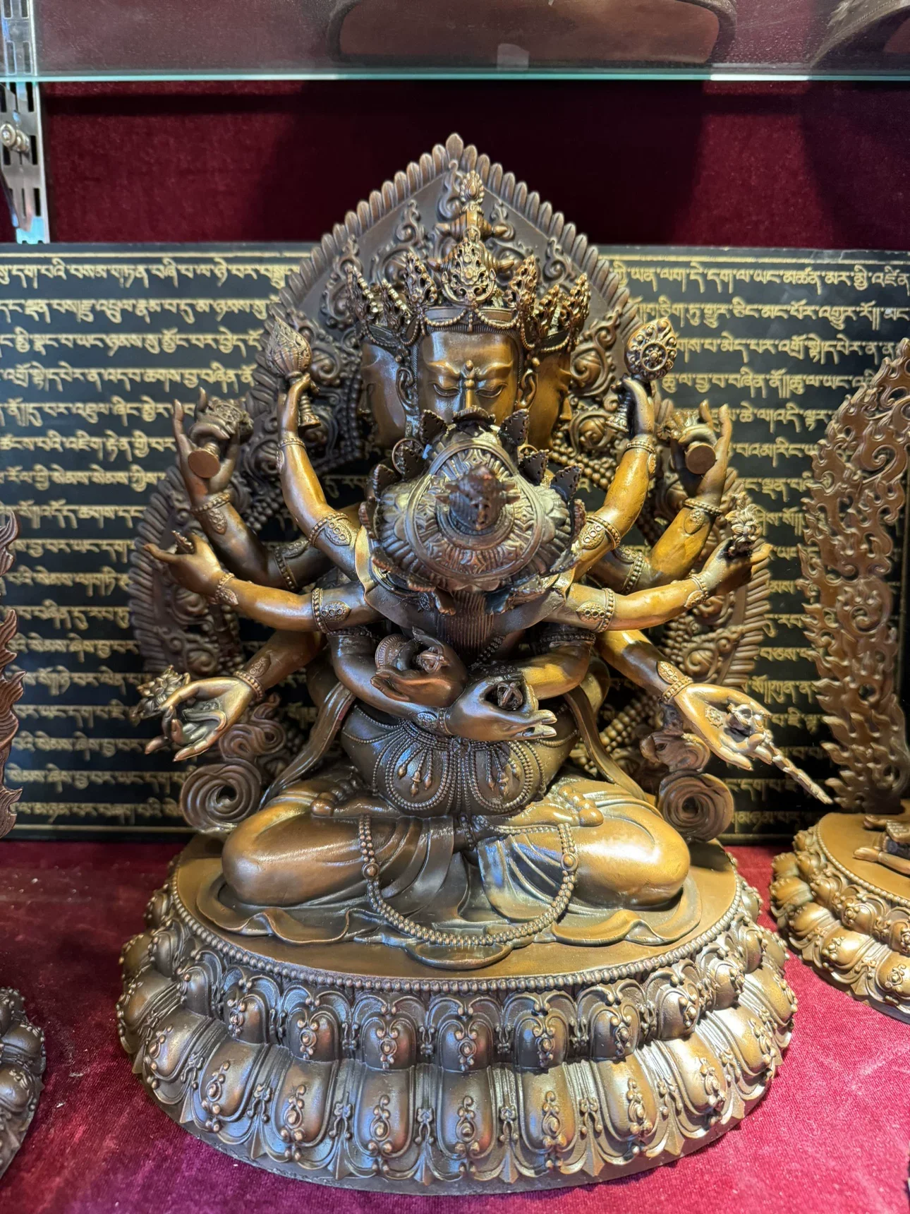 

large TOP handmde Buddha statue Anuttarayoga-tantra Guhyasamaja Tibet copper carving Dense Vajra Buddhist lama monk worship