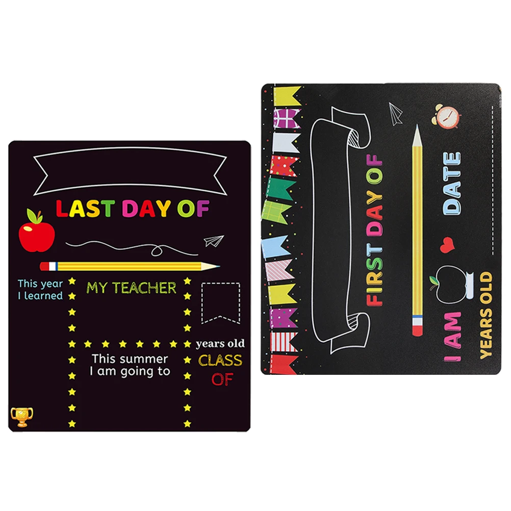 

2pcs Chalkboard Blackboard For School Sign First Day Of Preschool Reusable Pvc Board Large Classroom Decor Learning