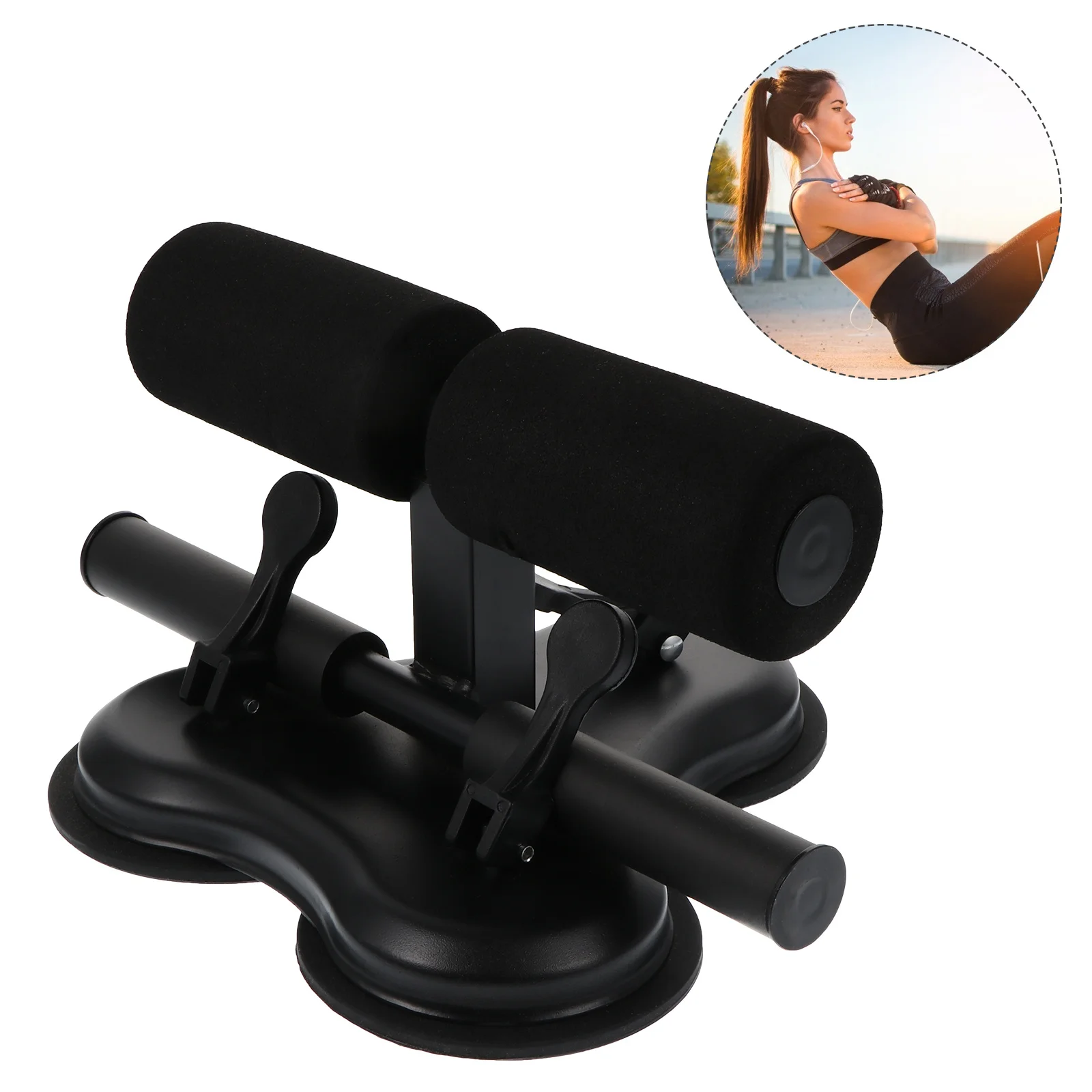 

1Pcs Abdominal Curl Assist Sit-Up Device Home Use Adjustable Foot Holder Strong Suction Cup Portable Crunch Aid