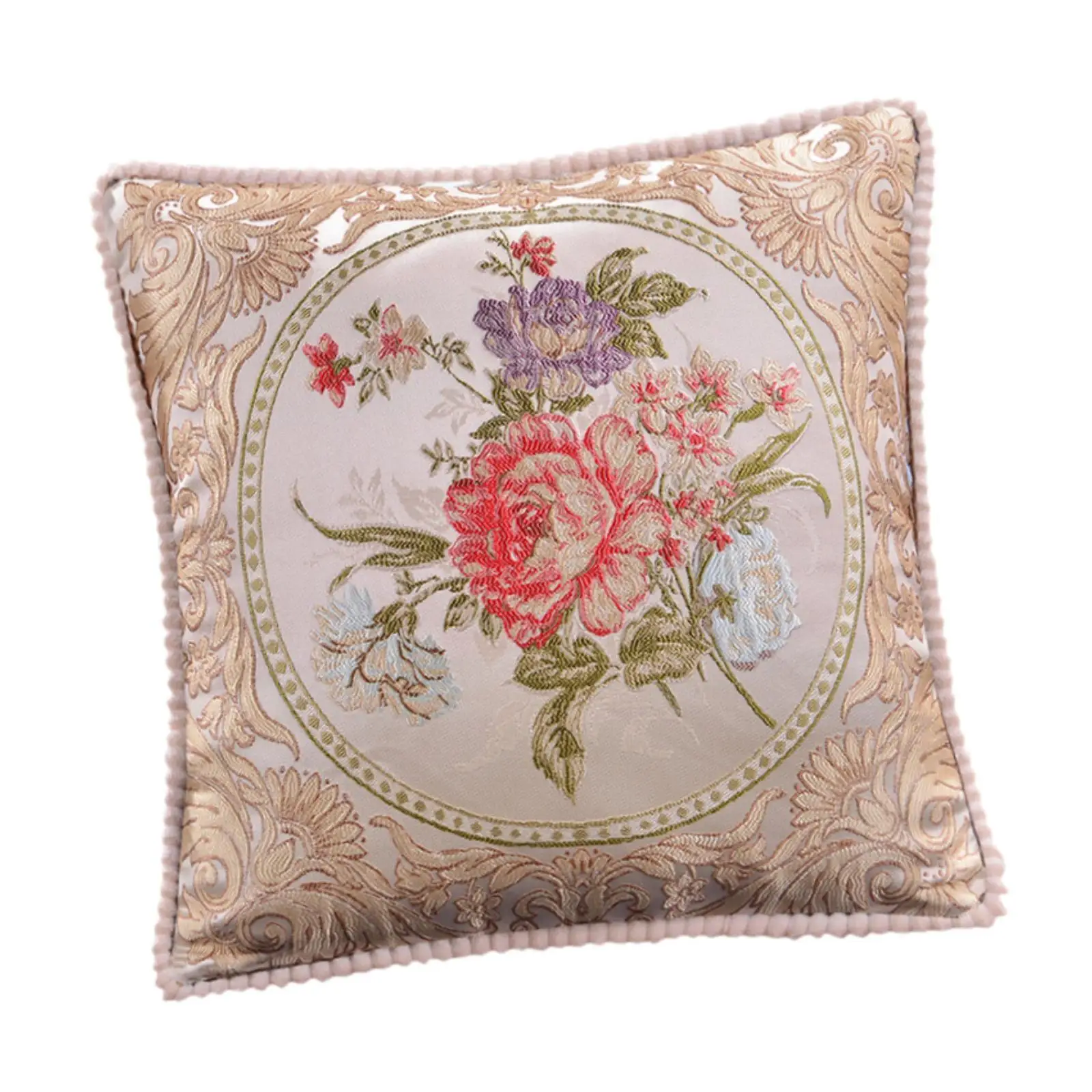 Capa de almofada bordada 18x18 floral jacquard almofada decorativa vintage para sofá sala de estar quarto