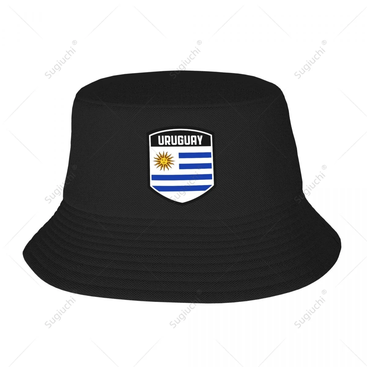

Uruguay Flag Shield Bucket Hats Print Cool Fans Sun Shade Simple Classic Outdoor Summer Fisherman Caps Fishing Cap
