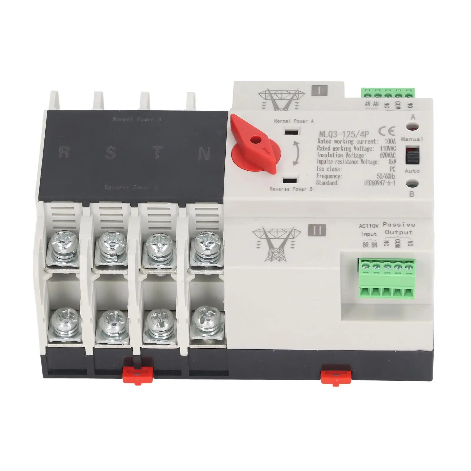 

Dual Power Automatic Transfer Switch Mounted Selector Switch 100A Mains Type for emergency Power Supply