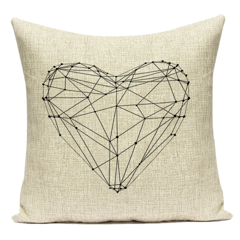 Polyester Animals Rabbit Elephant Geometric Black White Decorative Pillows Sofa Home Cushion Cover for Living Room Decoration