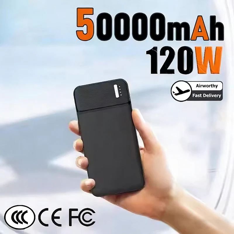 

120 Вт 50000 мАч Power Bank высокой емкости портативное супербыстрое зарядное устройство внешний аккумулятор Powerbank для iphone Huawei Samsung новый
