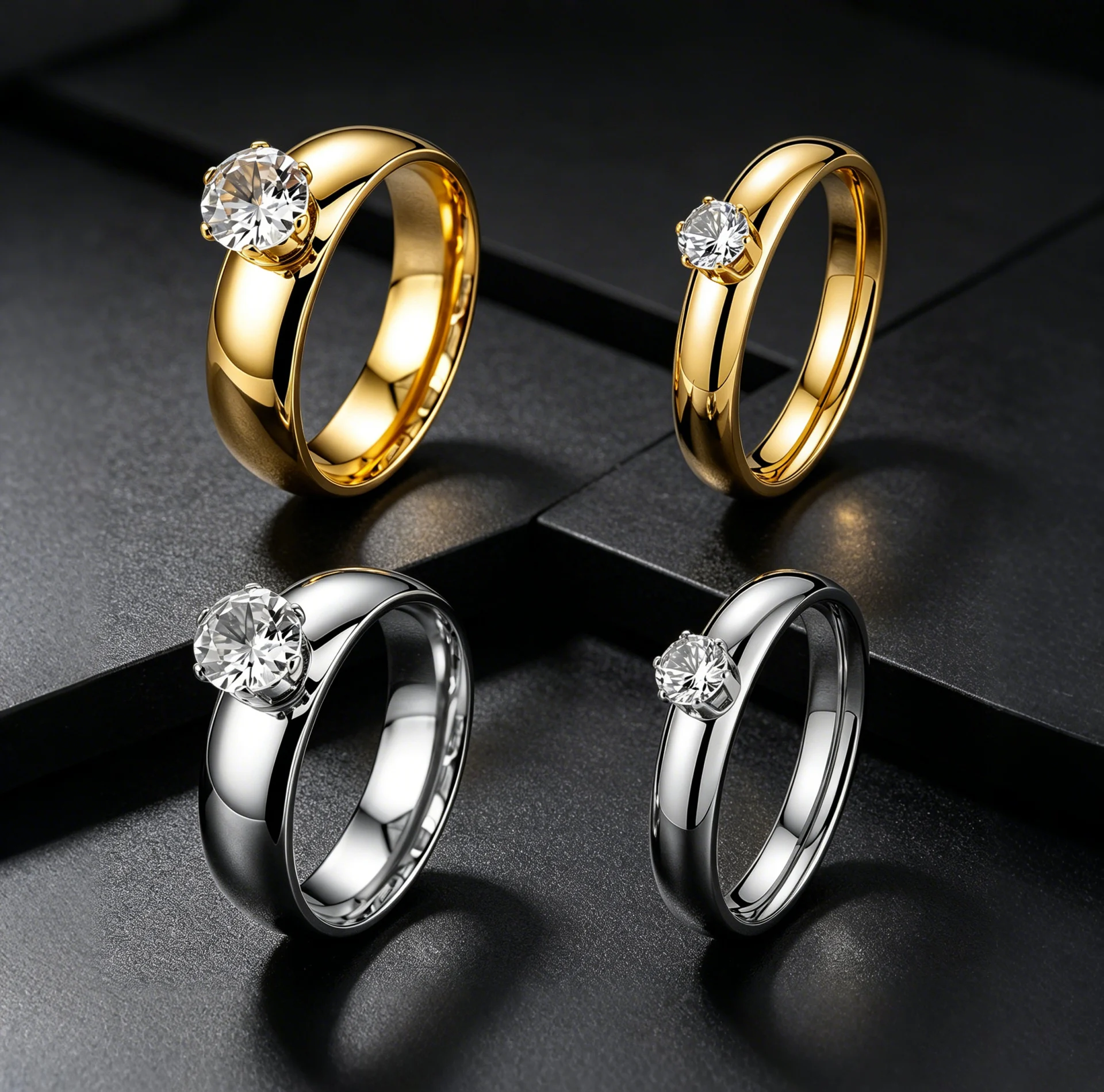 Atoztide Fashion Zircon Ring For Women Men Stainless Steel Jewelry Stone Finger Ring Couples Wedding Party Anniversary Gift