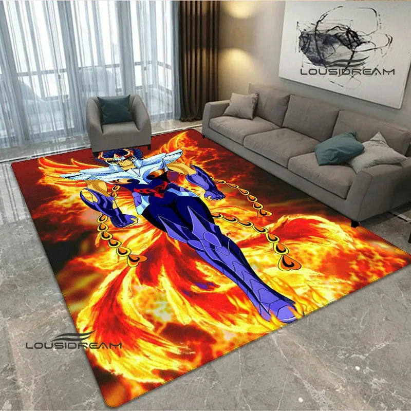 Knights of the Zodiac Cartoon printed carpet Living room bedroom non -slip carpet Outdoor carpet kawaii rug birthday gift