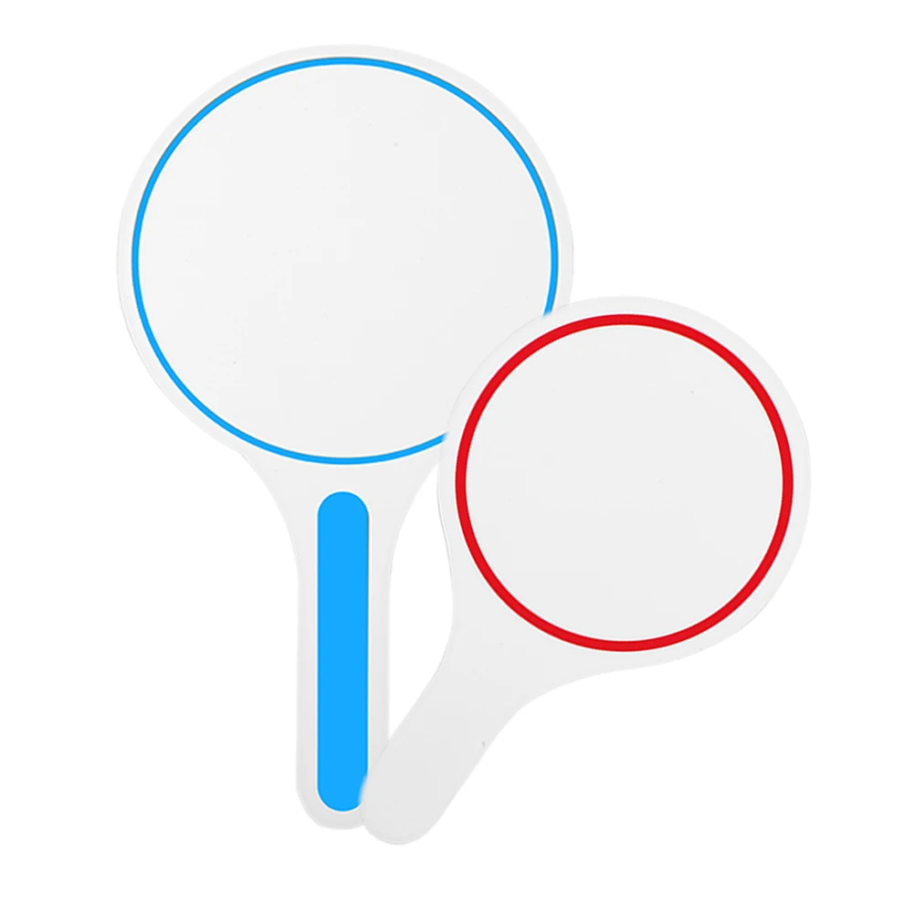 2 pçs 15x25cm vermelho 20x35cm azul pvc único lado seco apagar placar em branco escrita juiz paddle placas para jogos reutilizáveis