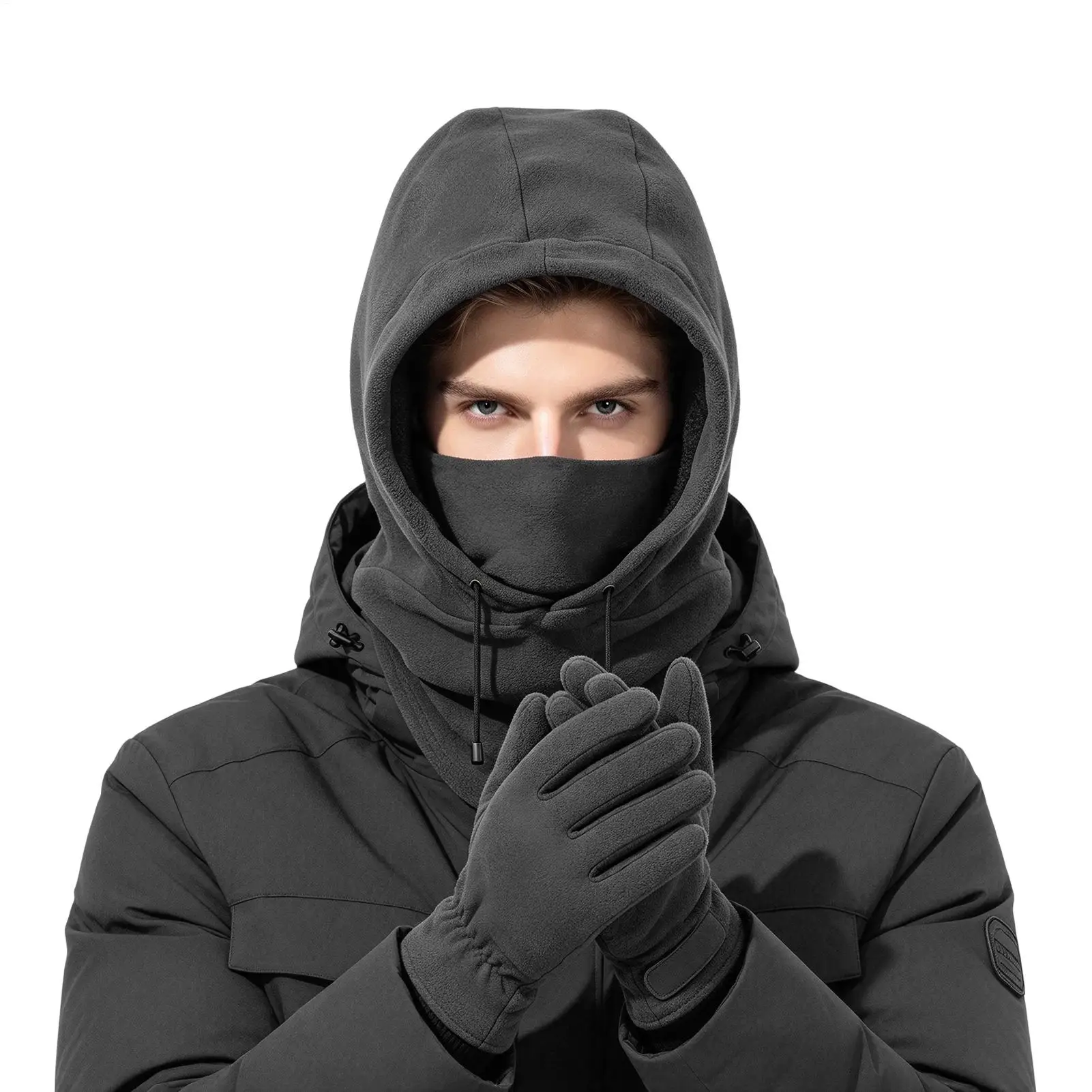 Cold Weather Face Cover Outdoor Hiking Neck Gaiter And Gloves Warm Face Bandana For Skiers Hikers Cyclists Men Women Travelers