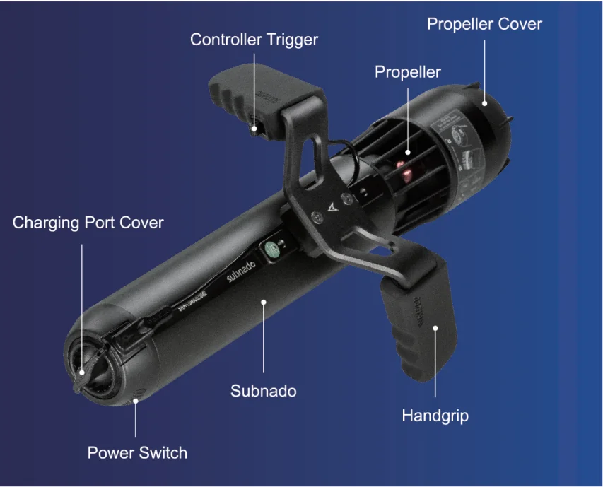 

Электрический самокат с управлением большого пальца — время работы 60 минут, максимальная мощность 500 Вт, идеально подходит для подводной съемки.