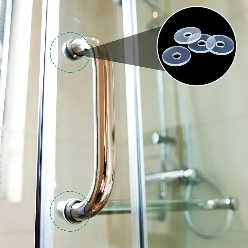 50 peças de juntas planas transparentes de PVC, amortecedores, juntas planas de borracha circulares de vedação à prova d'água e à prova de vazamentos