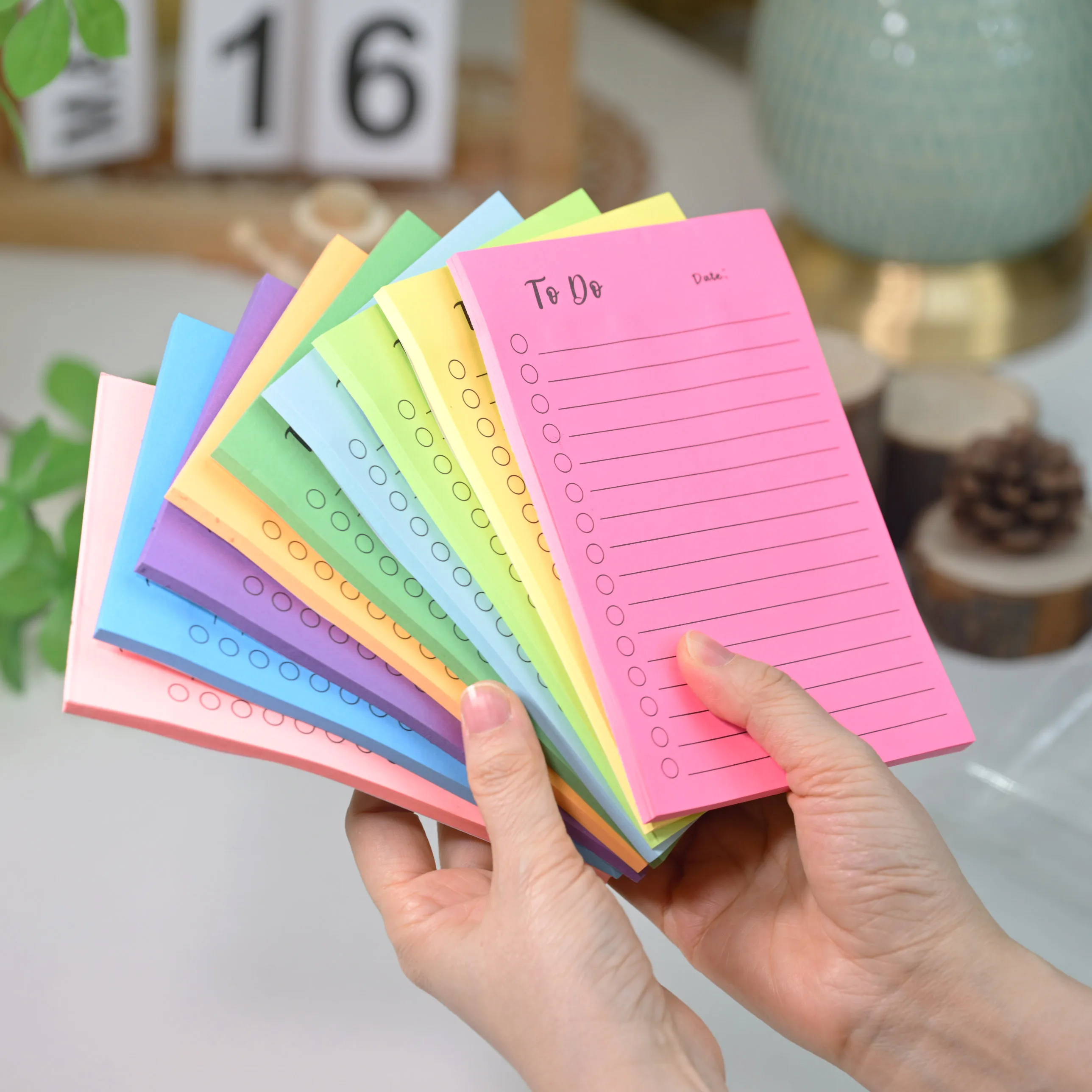 9 Packs To Do List Sticky Notes 10×15.1cm, 50 Sheets Per Pad Checklist Planner Notepad, Colorful Self Adhesive Memo Sticky Notes
