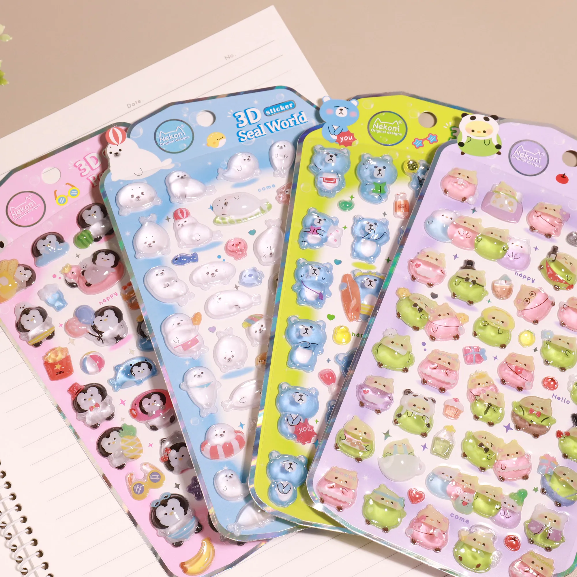 

Аутентичные Nekoni Penguin Blue Bear Little Seal, ежедневные 3d хрустальные наклейки, чехол для телефона «сделай сам», декоративные наклейки ручной работы, высокое качество