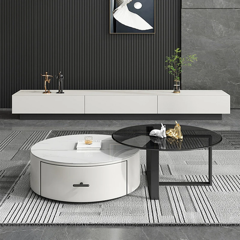 الشمال الإبداعية لوحة الصخور المستديرة طاولات القهوة غرفة المعيشة الحديثة الحد الأدنى الفاخرة INS - نمط طاولة القهوة أثاث المنزل FYCT #1