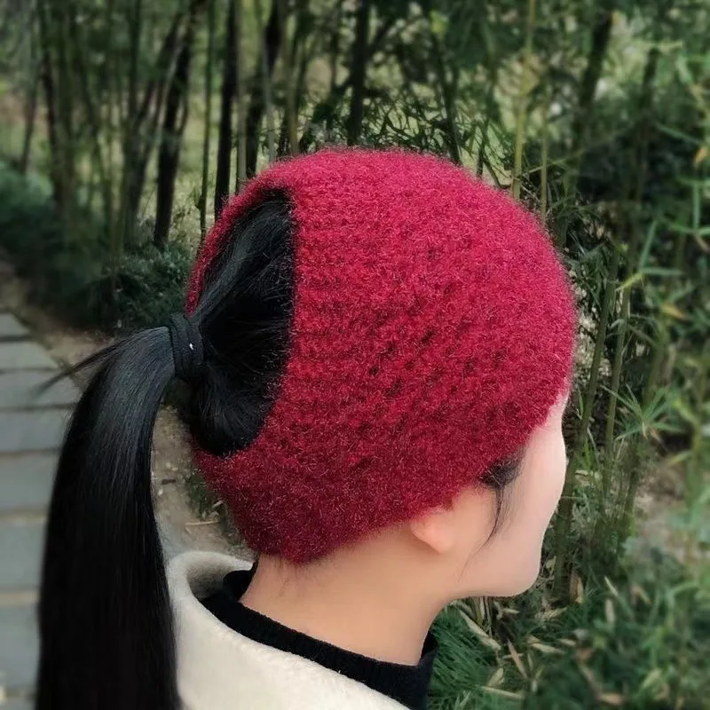 Ear Protection Wool Headband Headwear Knitted Wool Wide-Brimmed Headband Warm Ear Protection Woolen Cap Gift Hair Accessories